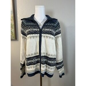 Y2K Heirloom Collectibles Fair Isle Zip Cardigan Sweater Nordic size‎ XL